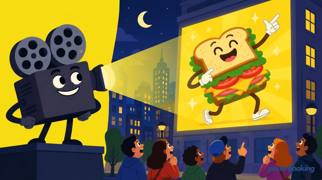 Projection advertising funny illustration