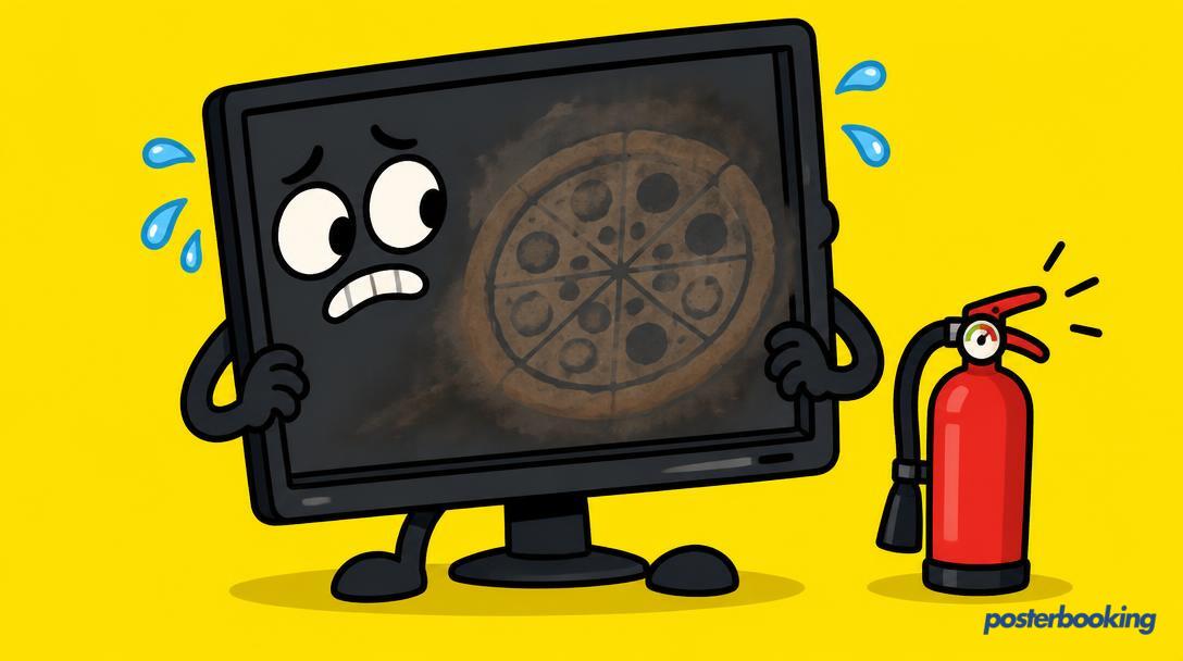 Screen burn-in funny illustration