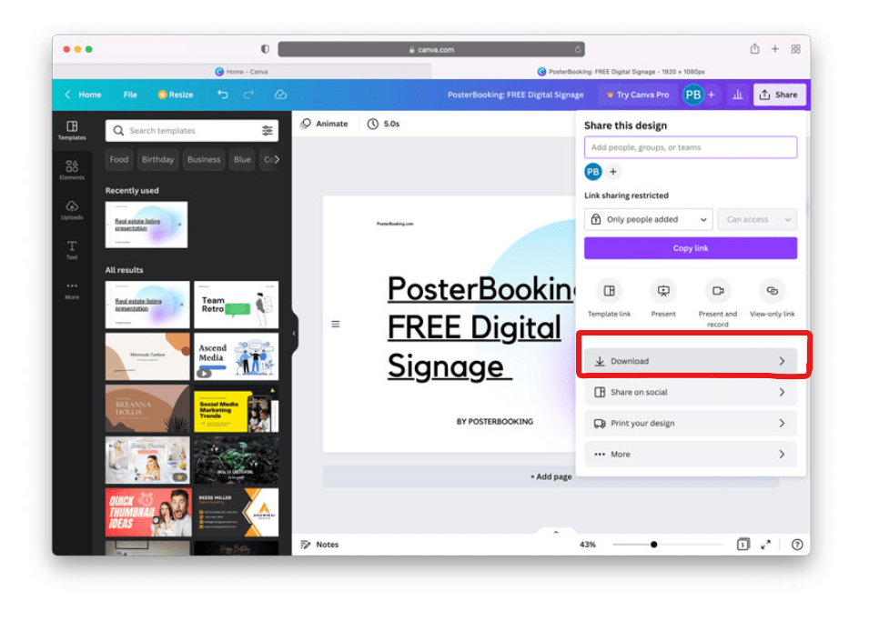 canva for digital signage