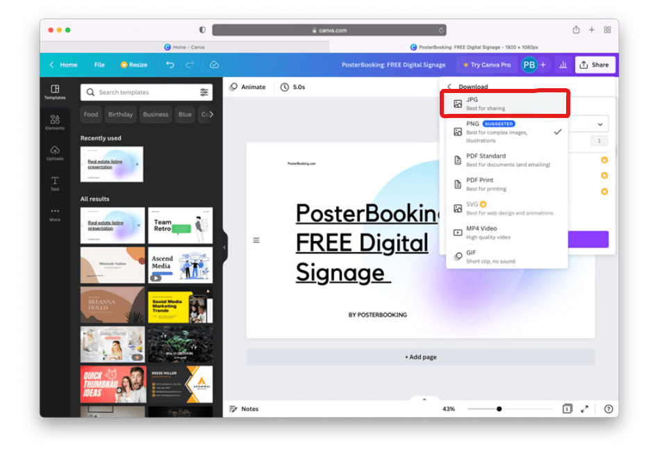 canva for digital signage
