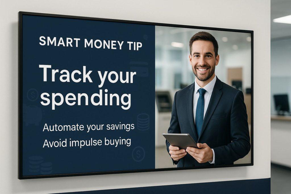digital signage for financial institution