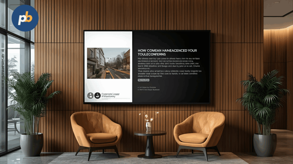 Digital signage waiting room