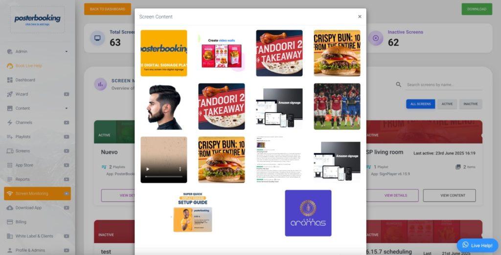 posterbooking dashboard