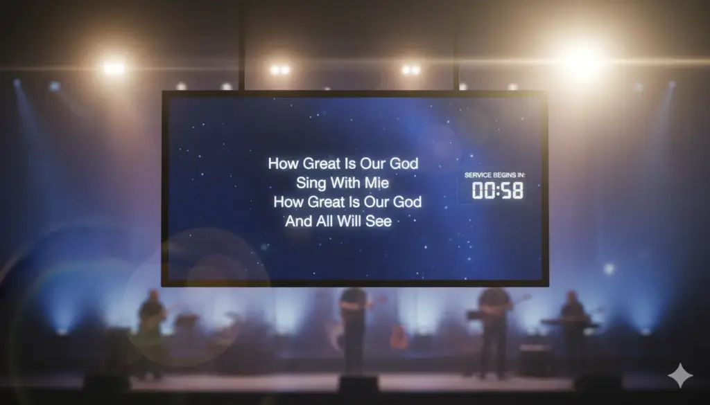 digital signage church lyrics