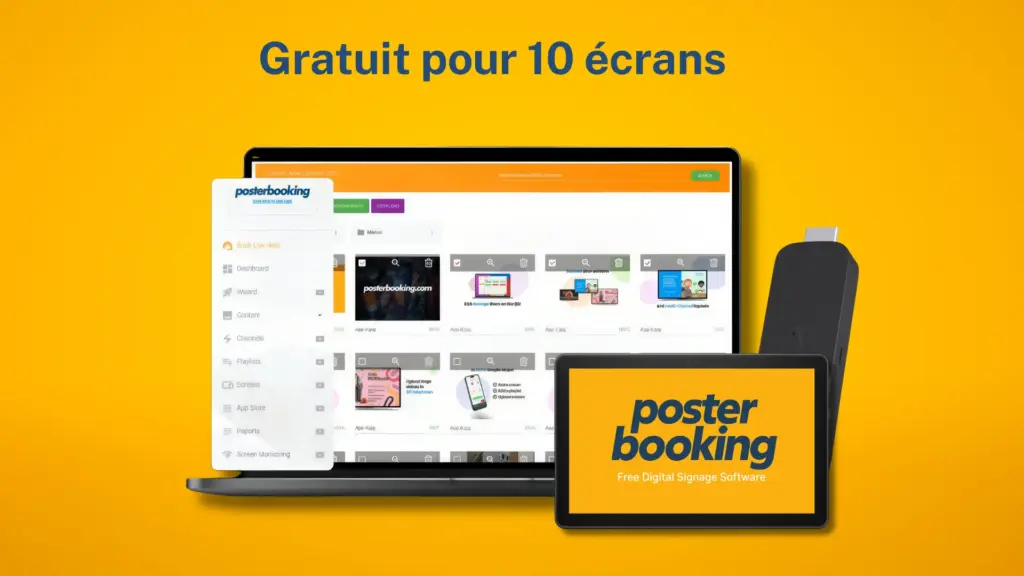 Affichage digital simple et gratuit – 10 écrans inclus